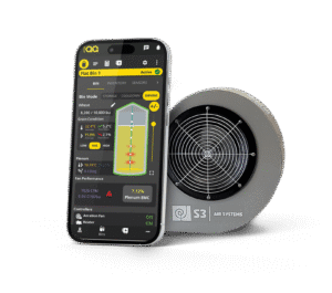 Grain bin fan control on mobile app with S3 air system fan